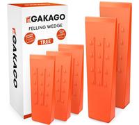 Gakago felling wedge set (pack of 5) - Non-slip plastic wedges with barbed scales and profiled grain - Extremely impact-resistant & frost-resistant in eye-catching orange signal colour