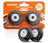 Gakago Pipe Cutter Replacement Blades for 5-50mm/0.1-2" and 6-70mm/0.1-2.75" (Pack of 2) - for All Common Metals Such as Stainless Steel, Copper, Aluminium, Steel or Plastic (e.g. PVC & PE)