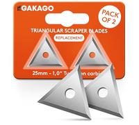 Gakago Replacement Blade Power Scraper (Pack of 2) - High-Quality Triangular Scraper Blade Made of Durable Tungsten Carbide for Wood, Metal, Concrete or Stone