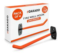 Gakago tyre Holder wall Mount - 4-piece Rim Holder wall Set incl. Screws & dowels with mounting Instructions - Extra Long tyre wall Mount - Holder for car Tyres & Rims for Storage