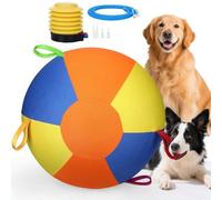 GAKINUNE Herding Ball for Dogs,Durable Tear-Resistant Inflatable Big Ball with Handle Cover & Pump for Play & Exercise Dogs(17.7in)