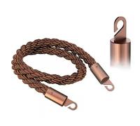 GAKYOUR 2/13Ft Crowd Control Barrier Rope,Queue Line Rope,Brown Braided Hemp Rope Barriers with Stainless Steel Hooks, Twisted Stanchion Rope for Crowd Control-Brown||2ft/60cm