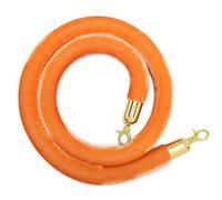 GAKYOUR 3/4/5 Ft Velvet Hanging Ropes,Queue Rope Barrier, Barrier Rope for Crowd Control, Stanchion Queue Velvet Rope, Velvet Stanchion Rope for Theaters Grand Openings-Orange||1.5m/5ft