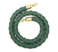GAKYOUR Queue Barrier Ropes,Crowd Control Stanchion Rope with Gold Hook, Crowd Control Rope,0.9-3.0m Braided Hemp Rope Barrier for Queue Divider, Rope Safety Barrier-Green||3.0m