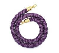 GAKYOUR Queue Barrier Ropes,Crowd Control Stanchion Rope with Gold Hook, Crowd Control Rope,0.9-3.0m Braided Hemp Rope Barrier for Queue Divider, Rope Safety Barrier-Purple||1.5m