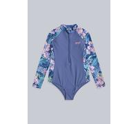 'Gala' Quick Dry Stretchy Long Sleeve Half Zip Surfing Swim Wetsuit Animal Purple 5-6 Years