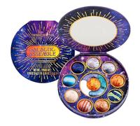 Galactic Assemble Eyeshadow Palette - Solar System Inspired 3D Planet Design, 14 Handcrafted Shimmer & Metallic Shades with Creamy Wet Texture, High-Pigmented Makeup Palette Gifts for Women & Girls