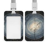 Galactic Astrology. Dendritic Plants ID Badge Holder Retractable Badge Reel Vertical Card Name Tag Holder with Breakaway Lanyard, ID Cards Holders Case for Nurse Security Staff Women Men