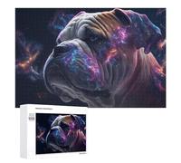 Galactic Bulldog Majesty -2 Themed Jigsaw Puzzle for Adults, 1000 PCS | Shared puzzle time - steady puzzle progress at your own pace.