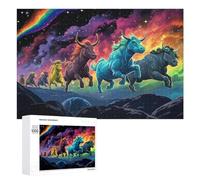 Galactic Bulls A Cosmic Race Classic Jigsaw Puzzle for Adults, 1000 PCS