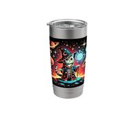 Galactic Cat Wizard - Cosmic Cat Casting Spells in Space Stainless Steel Insulated Tumbler
