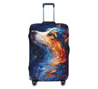Galactic Dog Swirls Art Travel Luggage Covers - Elasticity Suitcase Covers Protector for Luggage 18-32 Inch