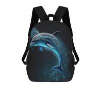 Galactic Dolphin Dance Backpack, 3D Printed School Bag, School Lunch Bag, Travel Backpack, Friends Backpack, School Backpack for Girls And Boys 17inch