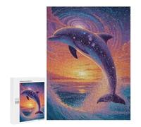 Galactic Dolphin Sunset Puzzle 1000 Teile Schwer Puzzle Spielzeug Lernspiel Impossible Herausforderungsspielzeug Für Erwachsene Kinder 500 PCS