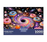 Galactic Donut Wooden Jigsaw Puzzle Waterproof 1000 Piece Puzzles for Adults Fun Challenging Games