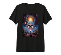 Galactic Eye Cosmic Stargaze Mountain Vision All Seeing Premium T-Shirt