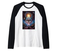 Galactic Eye Cosmic Stargaze Mountain Vision All Seeing Raglan Baseball Tee
