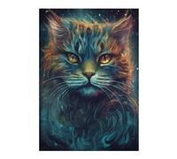 Galactic Feline Majesty -4 Vivid Wooden Jigsaw Puzzle for Adults, 300 PCS | Shared puzzle time: focused tabletop leisure at your own pace.