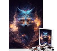 Galactic Fox Kitsune Hard Jigsaw Puzzle for Adults 1000 Pieces Birthday Gifts Difficult Hard Home Decoration Toys for And 14 Years And over (38x26cm)