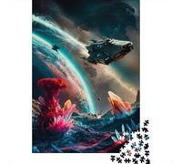 Galactic Frontier 1000-Piece Puzzle for Adults, 38x26cm/1000pcs; White Card Pieces for A Neat Table; to Return to Whenever Time Permits