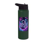 Galactic Groove DJ's Space Adventure Astronaut Moon Music Stainless Steel Insulated Water Bottle
