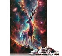 Galactic Guardian Deer Puzzle for Adults And Teenagers 500 Pieces Wooden Puzzles for Adults & Teenager Family Activity Jigsaw Puzzles 500pcs (52x38cm)