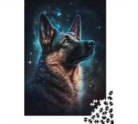 Galactic Guardian German Shepherd Art Print -1 1000 Piece Jigsaw Puzzle for Adults, Pet Artwork for Leisure And Decor 52x38cm/1000pcs