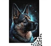 Galactic Guardian German Shepherd Art Print -2 1000 Piece Jigsaw Puzzle, Pet Theme Gift for Home Decor Lovers 38x26cm/1000pcs