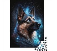 Galactic Guardian German Shepherd Art Print -3 1000 Piece Jigsaw Puzzle, Pet Lover Challenge for Quiet Evenings 38x26cm/1000pcs