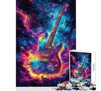 Galactic Guitar Glow Adults Puzzles 1000 Piece Jigsaws Great Gifts And Toys Stress Reliever Anti-Stress Toys for Ages 14 And over size 38x52cm