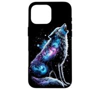 Galactic Howl Spirit Celestial Wolf Stardust Case for iPhone 16 Pro Max