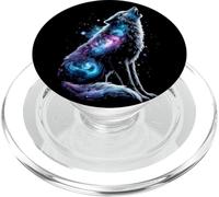 Galactic Howl Spirit Celestial Wolf Stardust PopSockets PopGrip for MagSafe