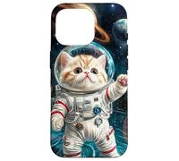 Galactic Journey: Kitten Astronaut Case for iPhone 16 Pro
