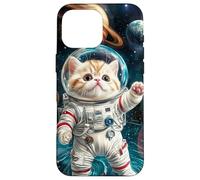 Galactic Journey: Kitten Astronaut Case for iPhone 16 Pro Max
