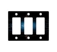 Galactic Light Switch Cover Plates/Outlet Covers, Celestial Blue Spiral Design for Home Decor, Thermoplastic Wall Plates, Standard Size 3 Gang Wall Plate