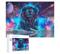 Galactic Lion Cosmic Majesty Classic Jigsaw Puzzle for Adults, 500 PCS | Birthday gift for jigsaw fans with home hobby for puzzle fans at your own pace.
