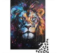 Galactic Lion Majesty -8 Jigsaw Puzzle for Adults, 1000 Pieces, 52x38cm/1000pcs; White Card with A Low-dust Finish; Relaxed Solo Time at Home