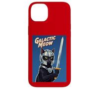Galactic Meow Space Knight Cat Vintage Movie Poster Case for iPhone 14 Plus