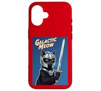 Galactic Meow Space Knight Cat Vintage Movie Poster Case for iPhone 16