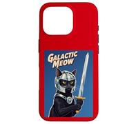 Galactic Meow Space Knight Cat Vintage Movie Poster Case for iPhone 16 Pro