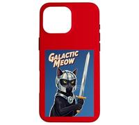 Galactic Meow Space Knight Cat Vintage Movie Poster Case for iPhone 16 Pro Max