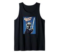 Galactic Meow Space Knight Cat Vintage Movie Poster Tank Top