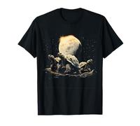Galactic Moon Tortoise Trio Cosmic Night T-Shirt