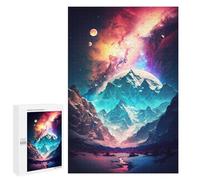 Galactic Mountain Wonderland: Seasonal Home Décor, 1000 PCS Jigsaw Puzzle for Adults - to Assemble, Frame And Display