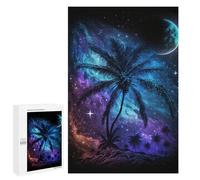 Galactic Palm Trees - Adult Tabletop Puzzle, 1000 PCS, Relaxing Home Activity - for Mindful Leisure