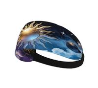 Galactic Planet Print Elastic Printed Sweat Wicking Headband For Men Women