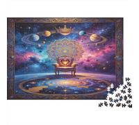 Galactic Planets Throne Jigsaw Puzzle for Adults 1000 Piece Jigsaw Puzzle Paper Puzzle Game Cosmic Scene Relaxing Home Decor Focus Boost 38x26cm/1000pcs