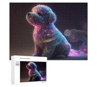 Galactic Poodle Cosmic Canine Wonder: New Year Gift, 500 PCS Decorative Wooden Puzzle, with A Decorative Finished Picture
