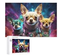 Galactic Pups in Space Suits Adult Picture Puzzle, 1000 PCS - Year-End Present; for Couples, Friends And Family