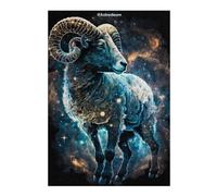 Galactic Ram Majesty Artistic Wooden Jigsaw Puzzle for Adults, 300 PCS